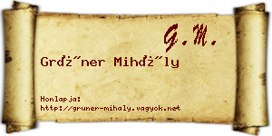 Grüner Mihály névjegykártya